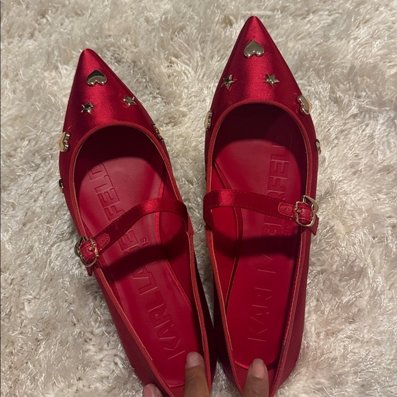 Karl Lagerfeld Veyda Pointed Toe Red Mary Jane - Picture 11 of 11